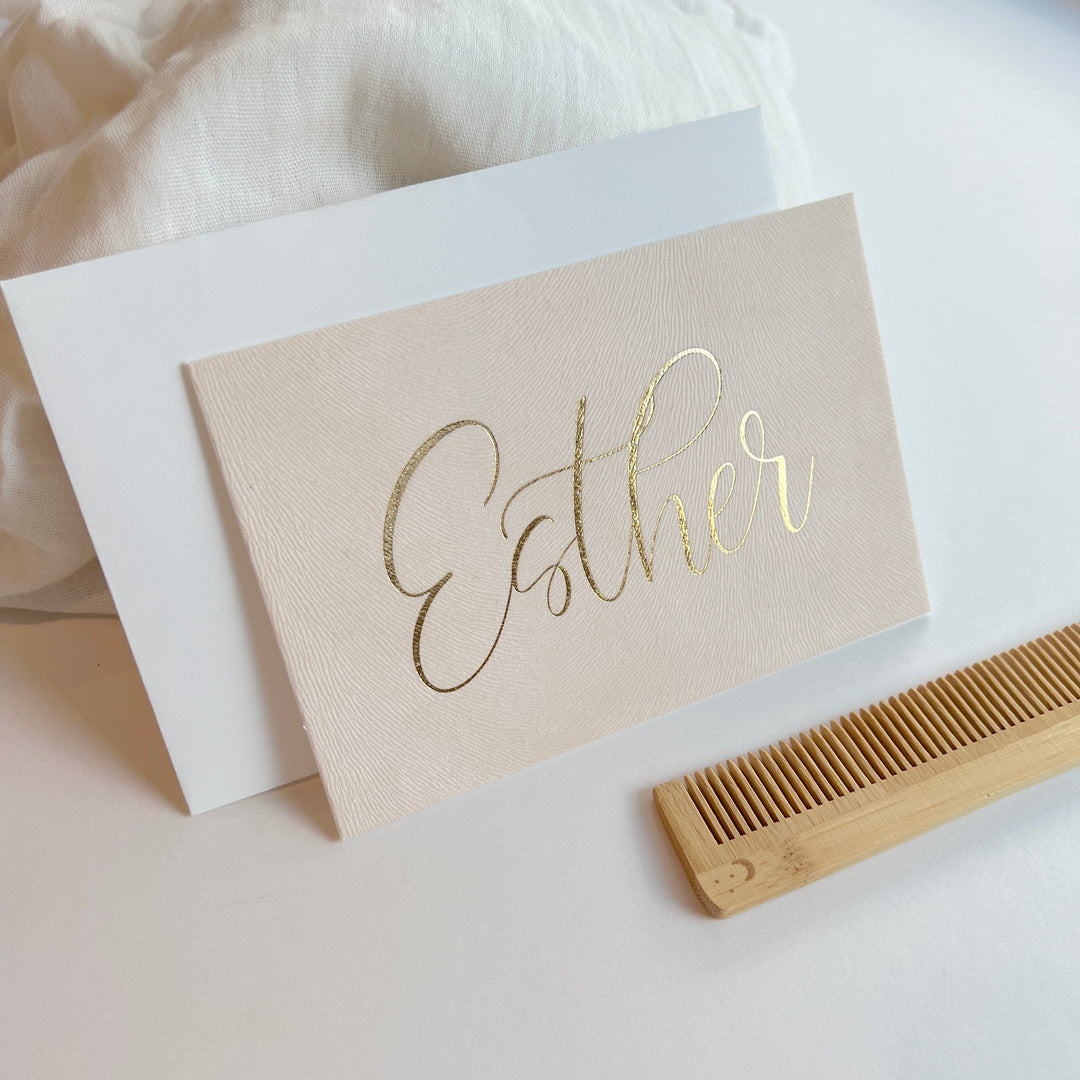 Geboortekaartje Esther velvet ribbel