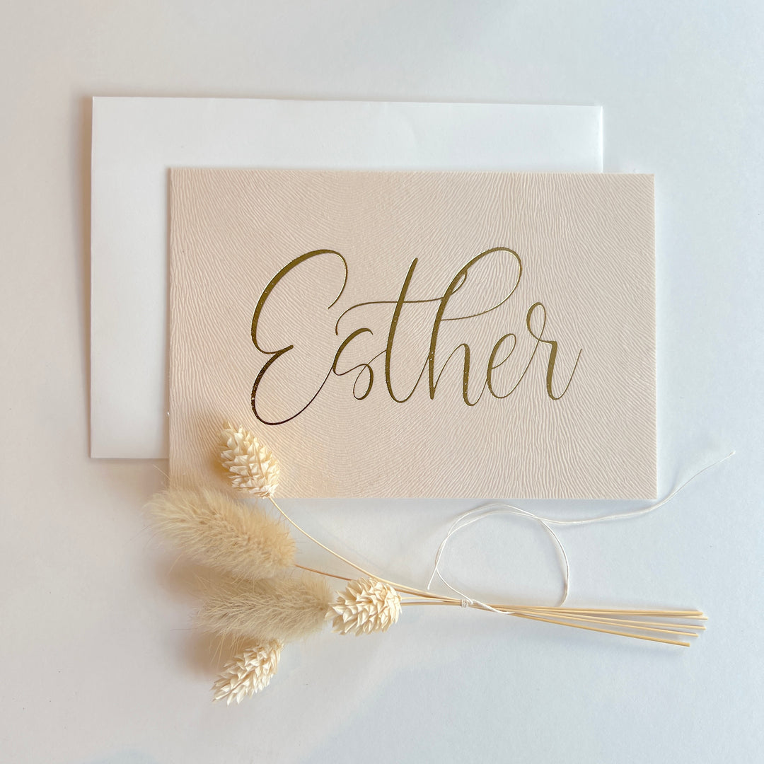 Geboortekaartje Esther velvet ribbel