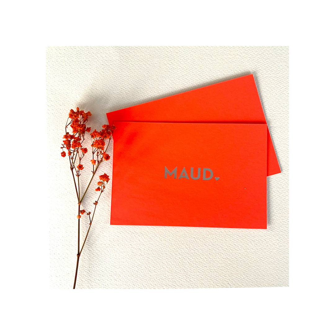 Geboortekaartje Maud (electric red)