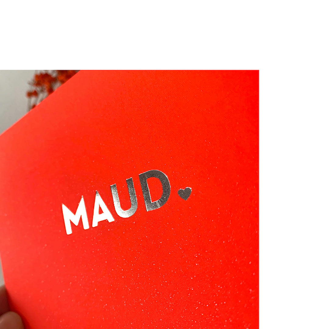 Geboortekaartje Maud (electric red)