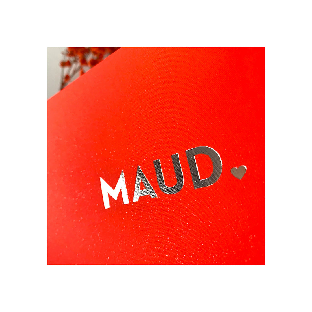 Geboortekaartje Maud (electric red)