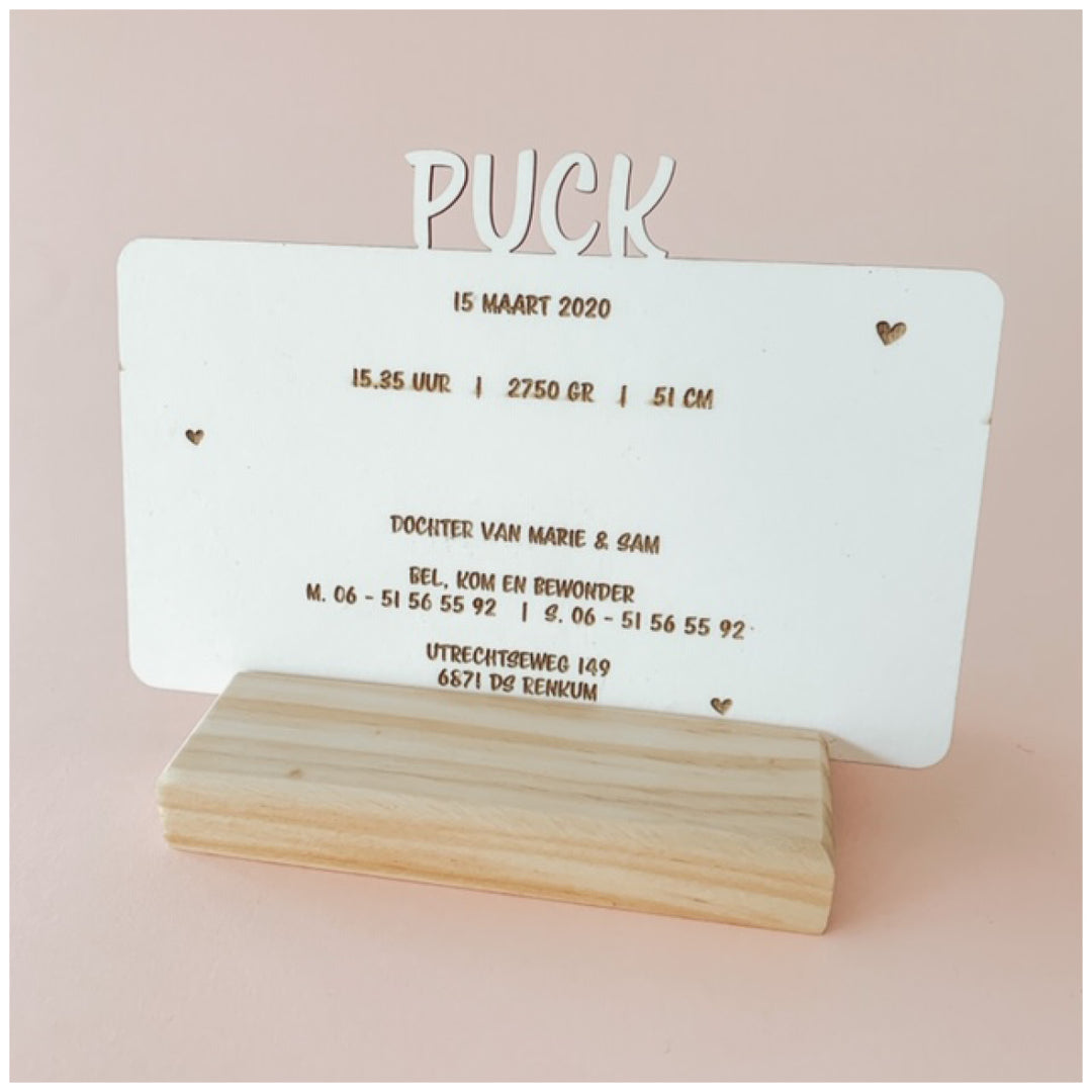 Geboortekaartje Puck