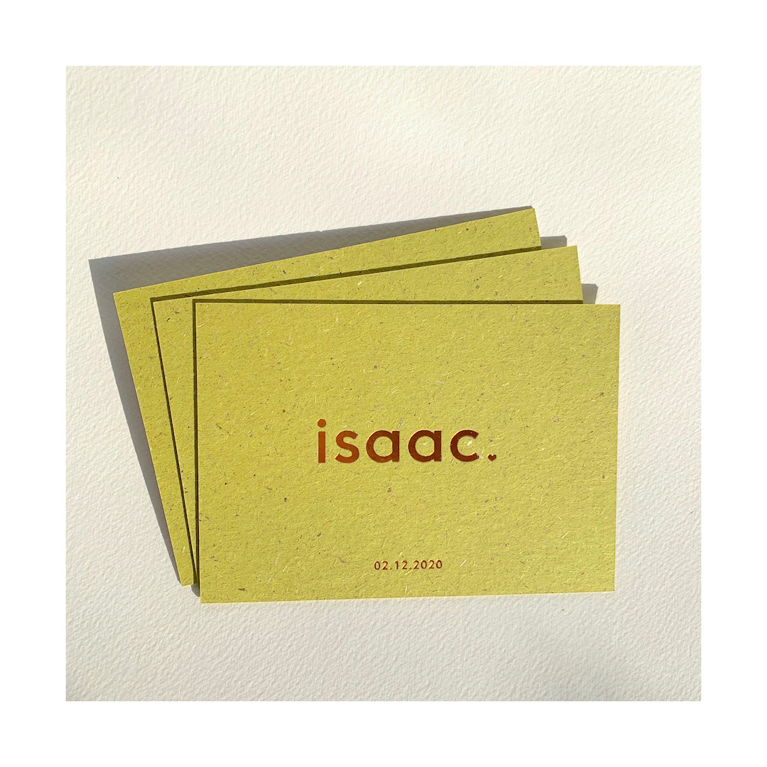 Geboortekaartje Isaac (graspapier)