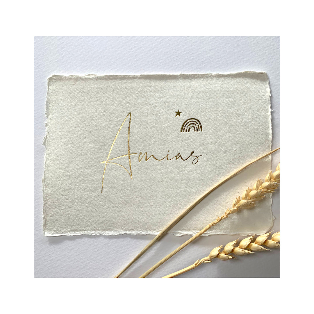 Geboortekaartje Amias (handgemaakt papier)