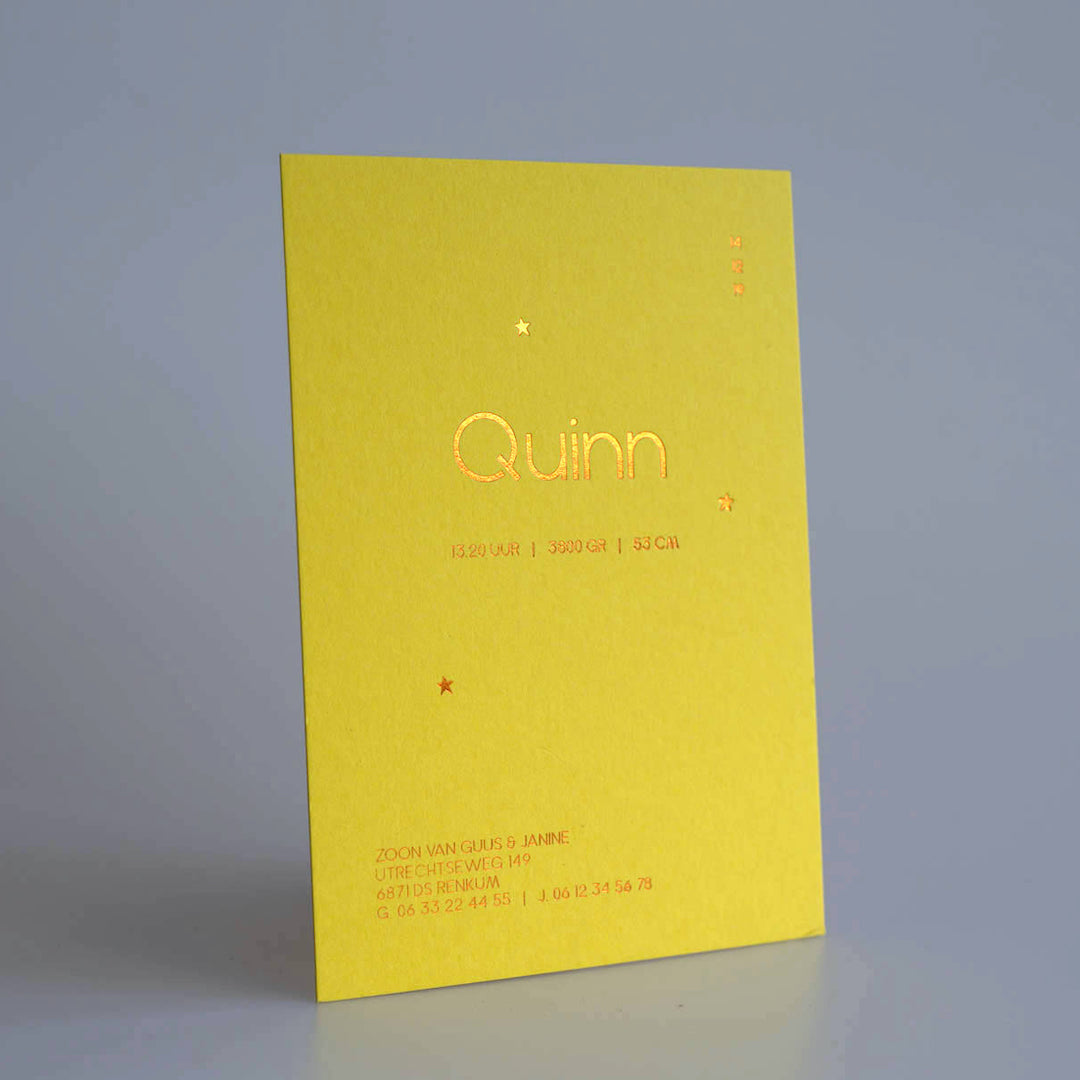 Geboortekaartje Quinn