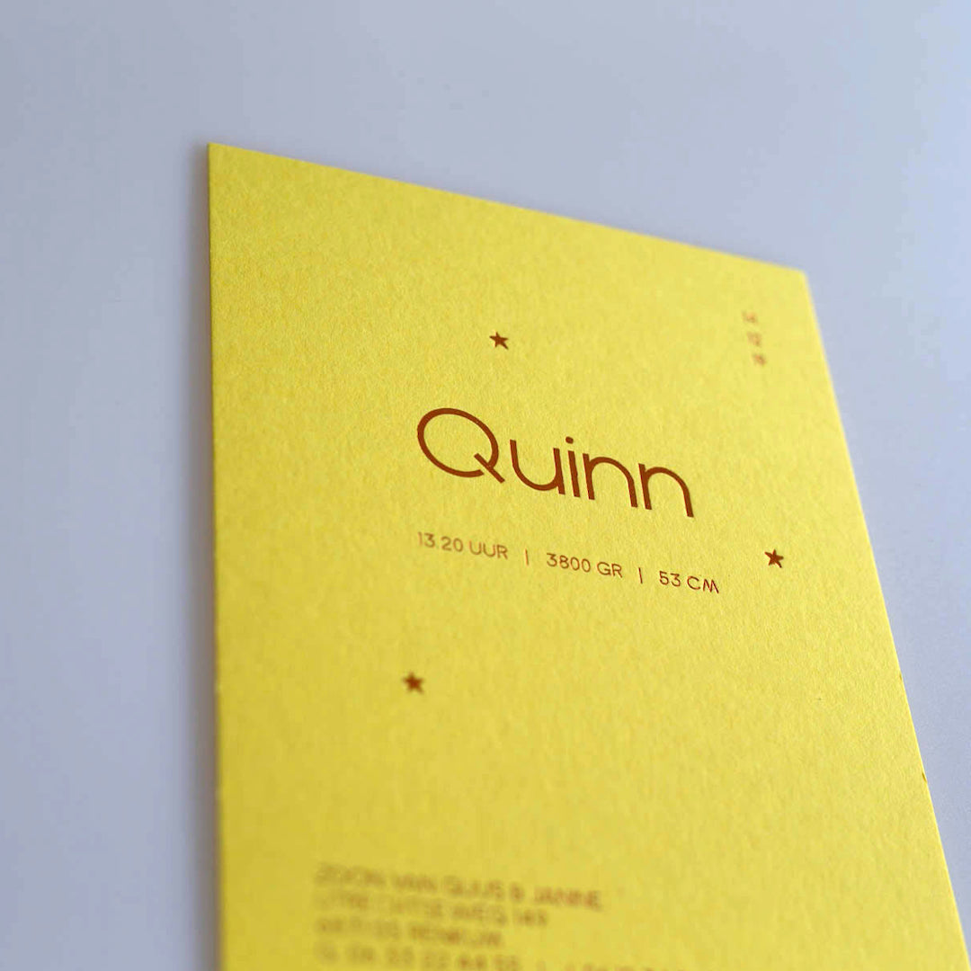 Geboortekaartje Quinn