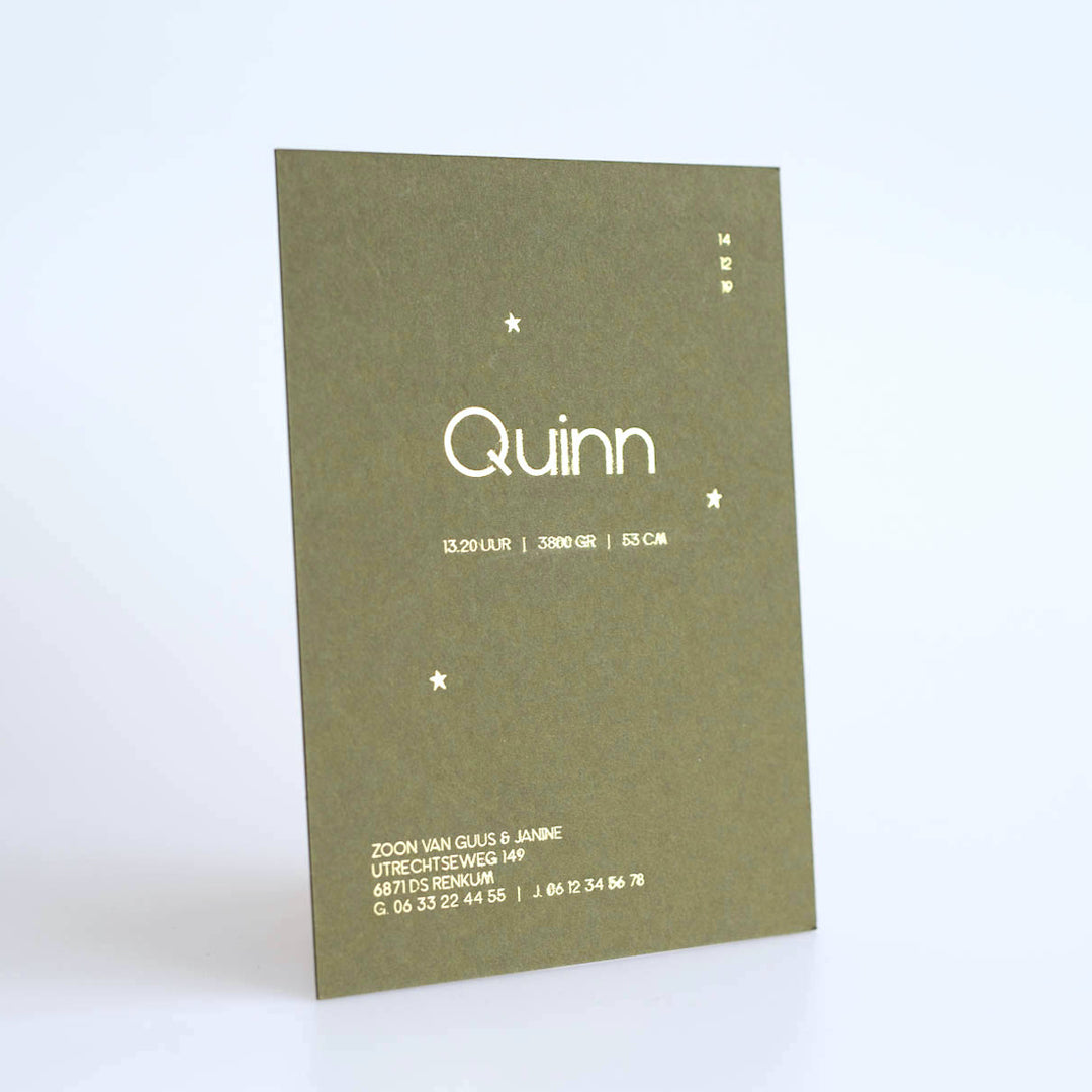 Geboortekaartje Quinn