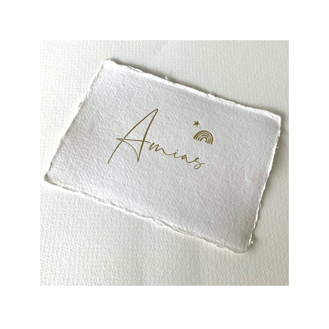Geboortekaartje Amias (handgemaakt papier)