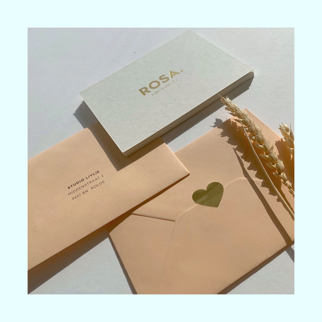 Geboortekaartje Rosa op stropapier