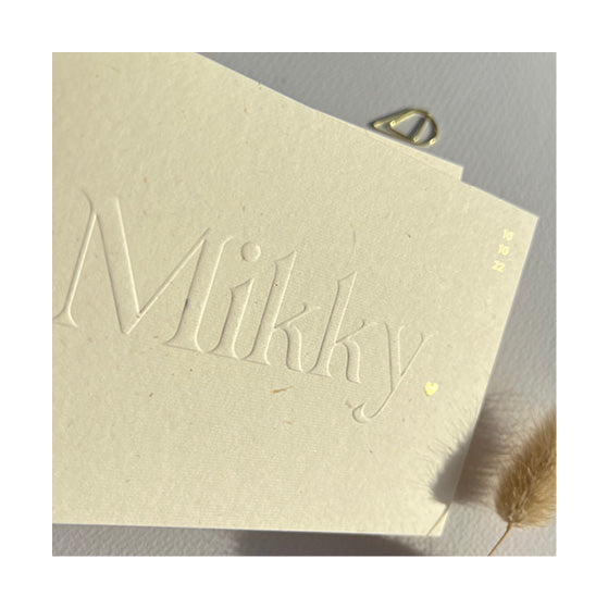 Geboortekaartje Mikky op stropapier