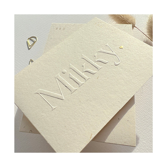 Geboortekaartje Mikky op stropapier