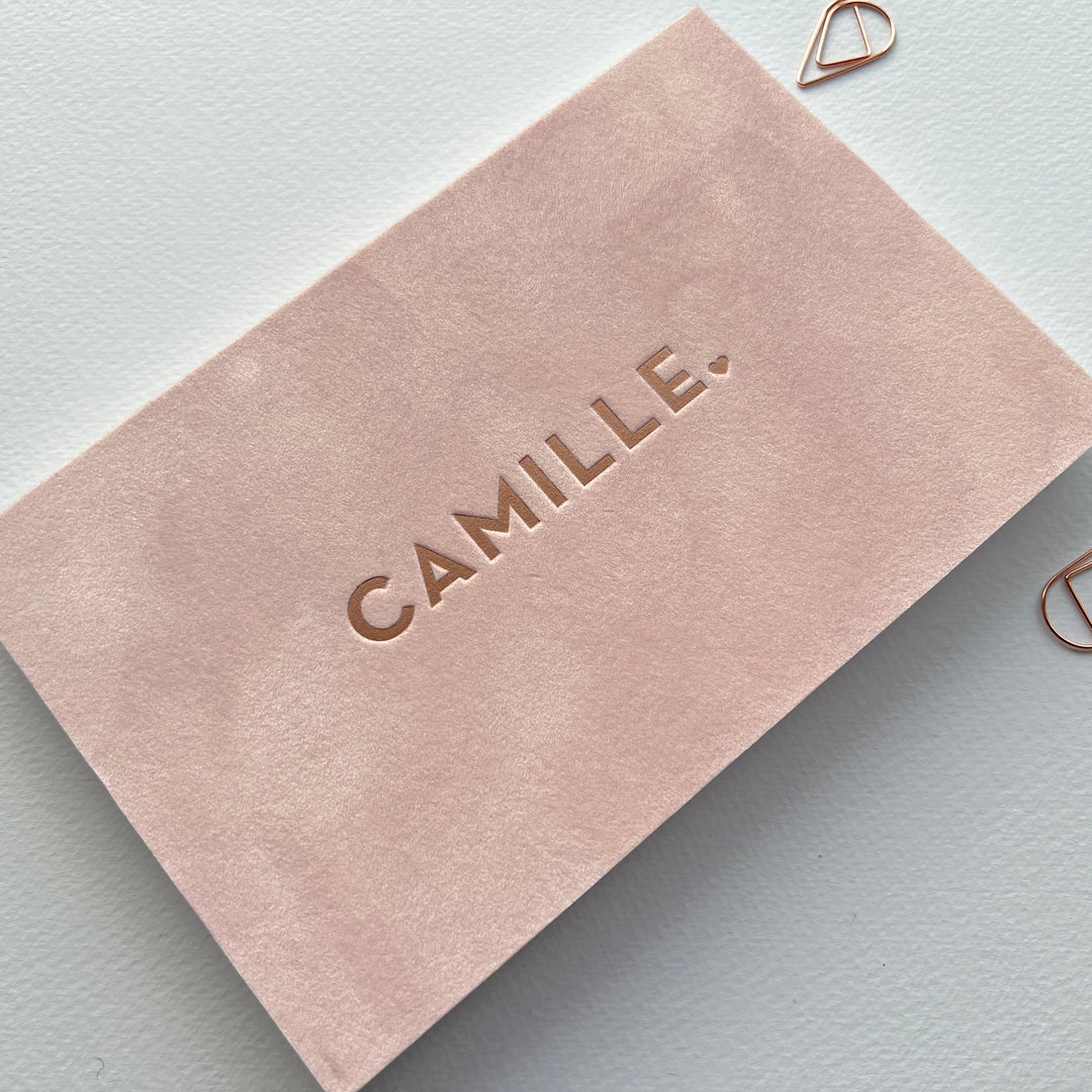 Geboortekaartje Camille op velvet