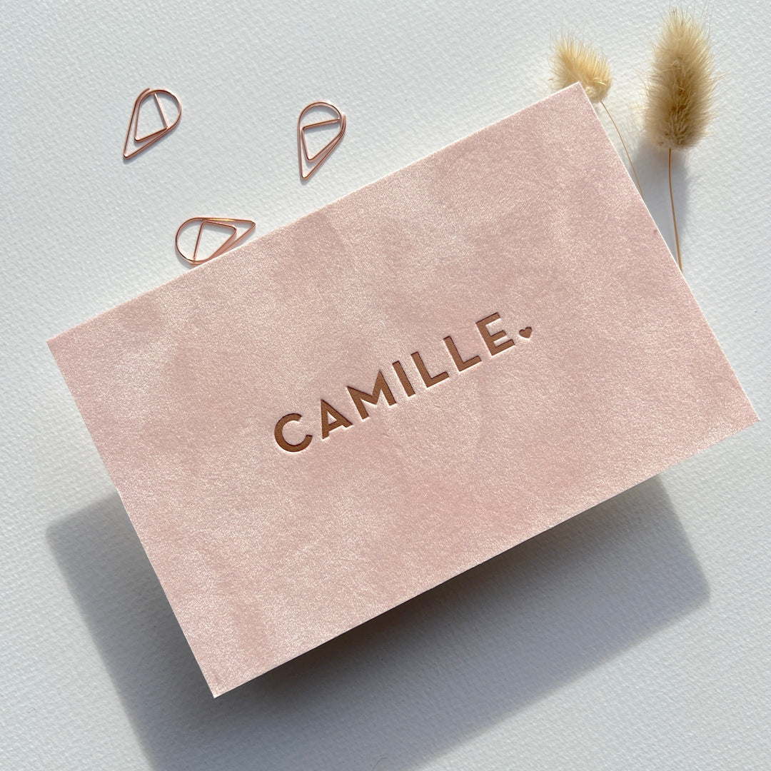Geboortekaartje Camille op velvet