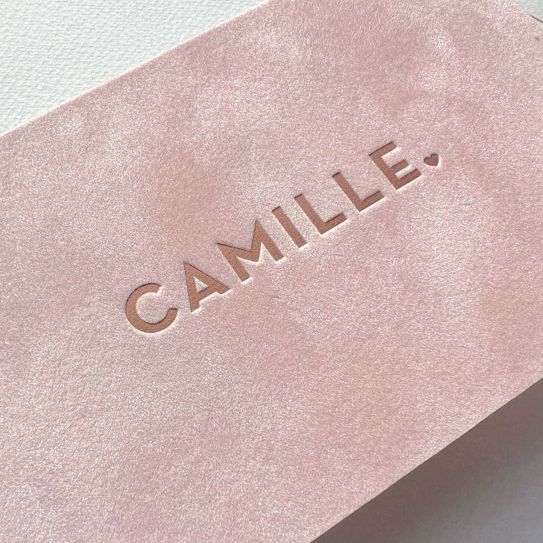 Geboortekaartje Camille op velvet
