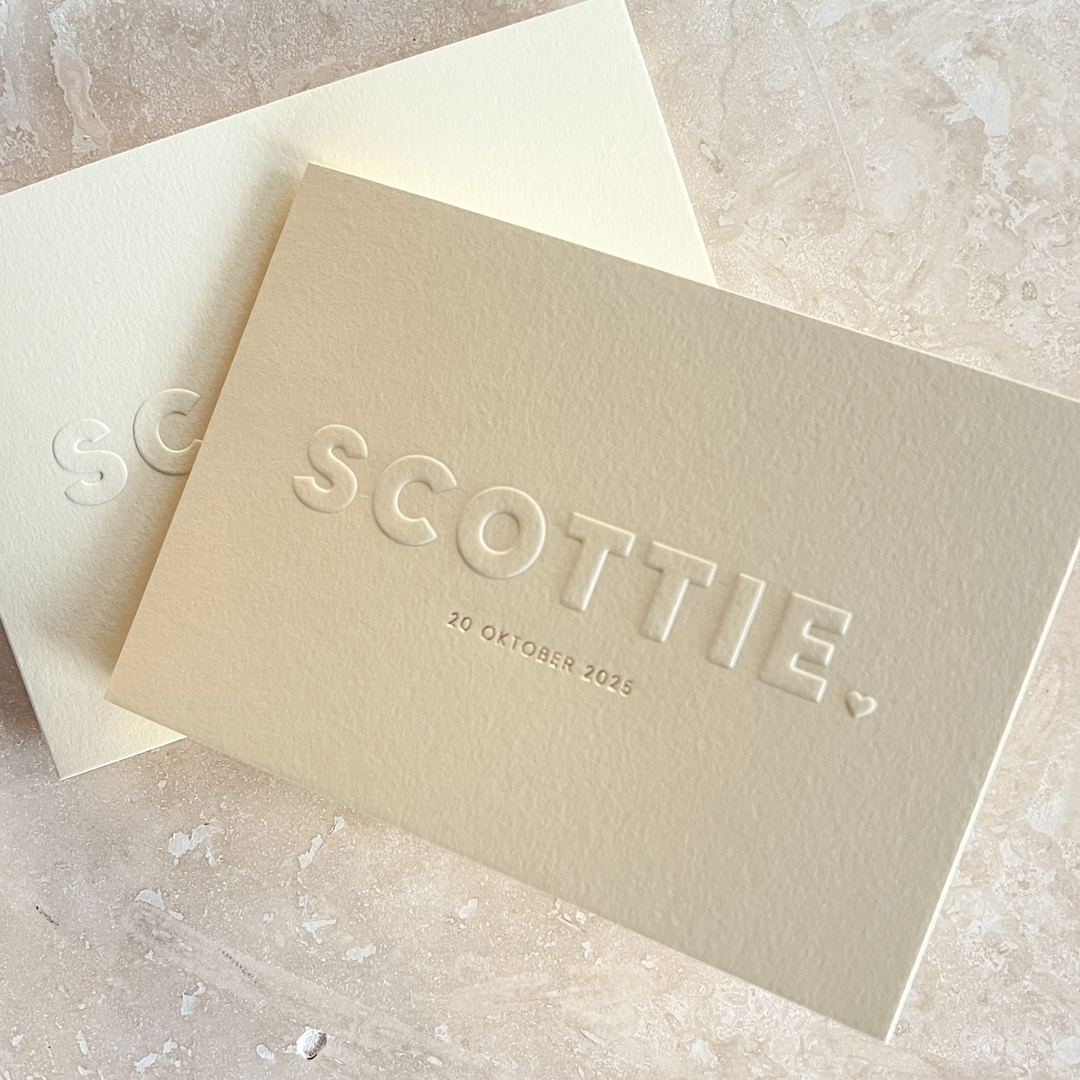 Geboortekaartje Scottie butter yellow