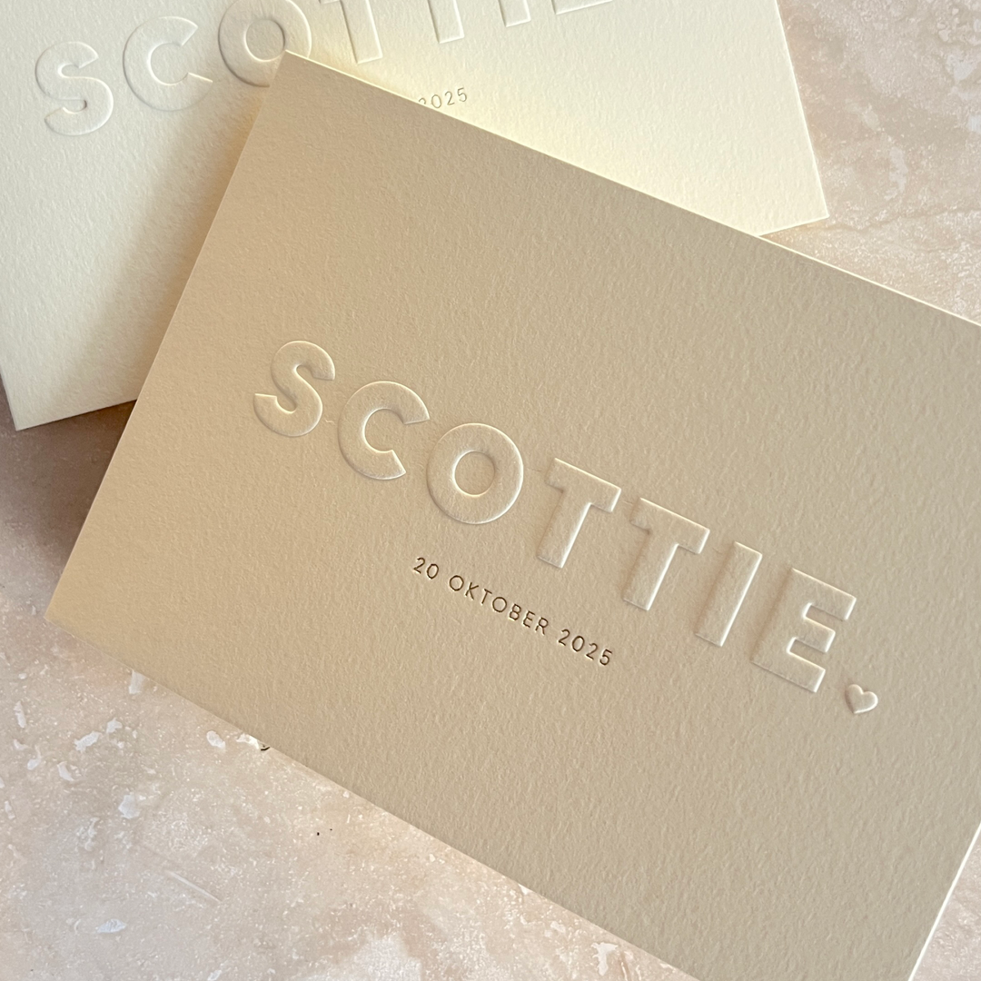 Geboortekaartje Scottie butter yellow
