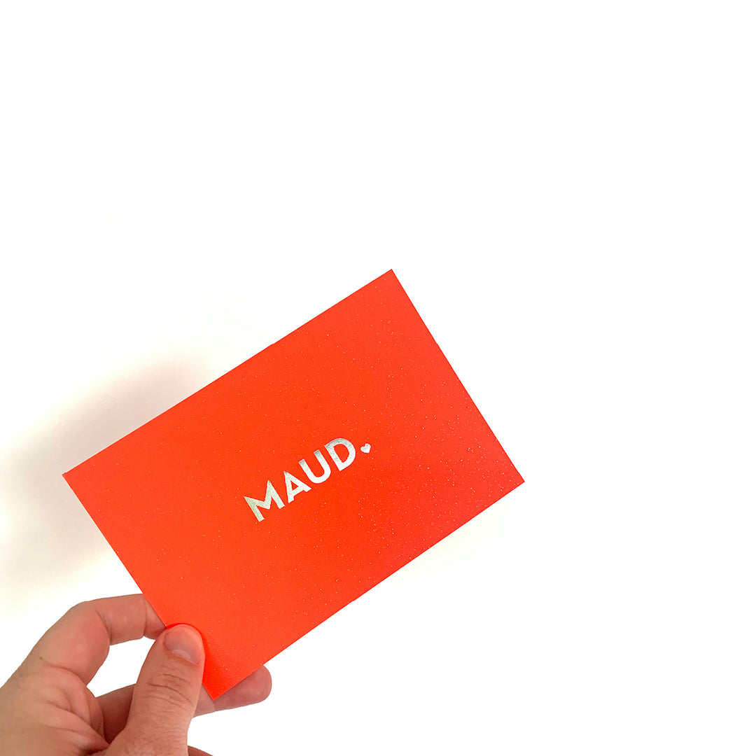 Geboortekaartje Maud (electric red)