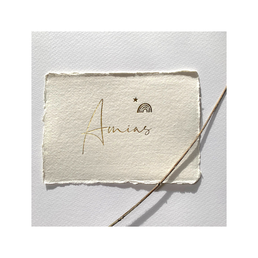 Geboortekaartje Amias (handgemaakt papier)