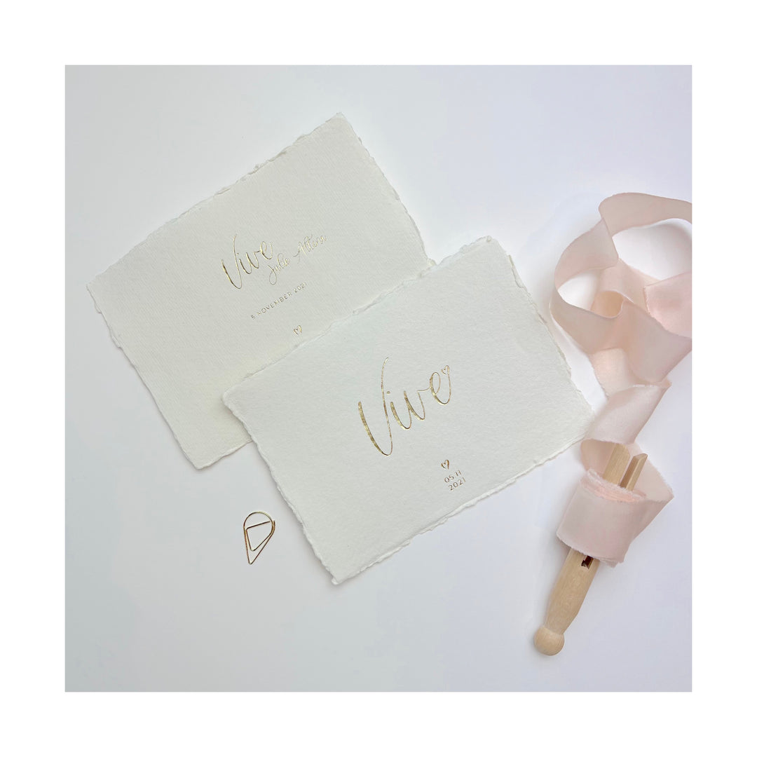 Geboortekaartje Vive (handgemaakt papier)